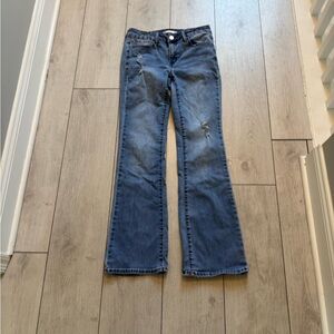 SO Lightly Distressed Blue Flare Jeans